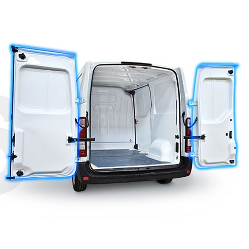 Usi spate din ABS pentru IVECO DAILY S-C 2014- , Ampatament: 4100(L4), dimensiuni compartiment incarcare: 4680x2100(H3), Cu usa glisanta pe ambele parti