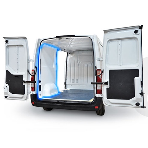 Perete stanga din ABS pentru IVECO DAILY S-C 2014- , Ampatament: 4100(L4), dimensiuni compartiment incarcare: 4680x2100(H3), Cu usa glisanta pe ambele parti