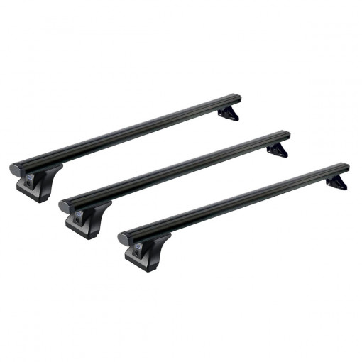 Sistem de 3 bare transversale aluminiu CRUZ 925-096 Alu Cargo Dark AF pentru Vauxhall Zafira Life L3H1 (L/long - 5) (2019-->) cu puncte fixe