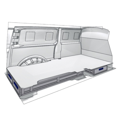 Sistem de sertare sub podea XLD Line Provan 57-1-130-00 pentru VOLKSWAGEN Transporter 2003, ampatament L2 (3400 mm), inaltime H1 (1990 mm)
