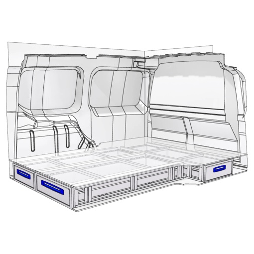 Sistem de sertare sub podea XLD Line Provan 57-1-148-00 pentru MERCEDES Citan 2022, ampatament L3 (3081 mm), inaltime H1 (1258 mm)