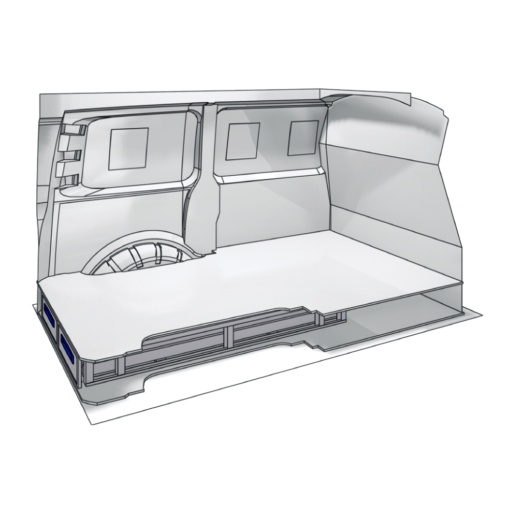 Sistem de sertare sub podea XLD Line Provan 57-1-154-00 pentru VOLKSWAGEN Transporter 2003, ampatament L2 (3400 mm), inaltime H1 (1990 mm)