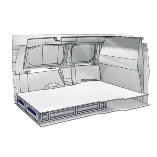 Sistem de sertare sub podea XLD Line Provan 57-1-156-00 pentru MERCEDES Citan 2022, ampatament L3 (3081 mm), inaltime H1 (1258 mm)