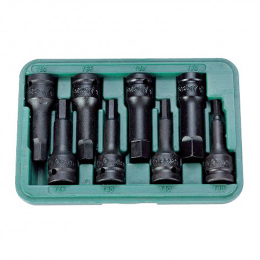 HANS 1/2"set capete chei tubulare de impact cu bit hexagonal 8buc SW6-SW19 846016-8M