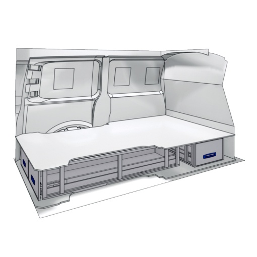 Sistem de sertare sub podea XLD Line Provan 57-1-128-00 pentru RENAULT Trafic 2014, ampatament L1 (3098 mm), inaltime H2 (2493 mm)