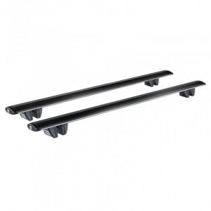 Sistem de 2 bare transversale aluminiu CRUZ 925-795 Airo Dark R138 pentru Volkswagen Caddy (IV - railing) (2015-->) cu bare longitudinale