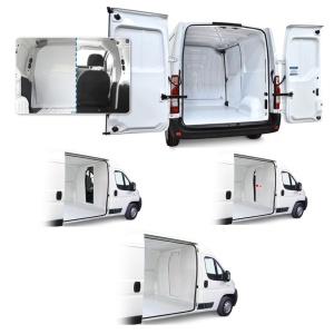 Separator compartiment marfa din ABS pentru FORD TRANSIT RWD/AWD 2014- , Ampatament: 3300(L2), dimensiuni compartiment incarcare: 3044x2025(H3), Cu usa glisanta pe ambele parti - Img 6