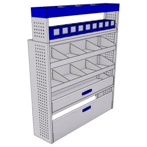 Sistem mobilier modular pe partea dreapta Provan 57-1-138-00 pentru PEUGEOT Boxer 2006, ampatament L3 (4035 mm), inaltime H2 (2522 mm)