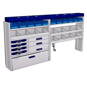 Sistem mobilier modular Provan LVOS-2003-1 pentru FORD Transit 2014-2018, ampatament L3 (3750 mm) tractiune spate, inaltime H2 (2543 mm)