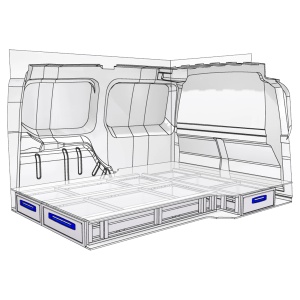 Sistem de sertare sub podea XLD Line Provan 57-1-148-00 pentru RENAULT Kangoo 2008-2021, ampatament L1 (3081 mm), inaltime H2 (1839 mm)