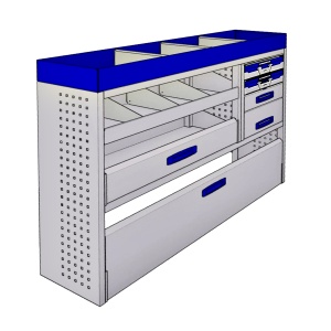 Sistem mobilier modular pe partea dreapta Provan 57-1-126-00 pentru VAUXHALL Movano 2021, ampatament L3 (4035 mm), inaltime H2 (2522 mm)