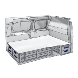 Sistem de sertare sub podea XLD Line Provan 57-1-113-00 pentru VOLKSWAGEN Caddy Maxi 2020, ampatament L2 (2970 mm), inaltime H1 (1860 mm) - Img 1
