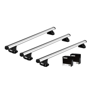 Bare transversale Thule Evo Fixpoint Profesional pentru VOLKSWAGEN ID.Buzz Cargo, 4 usi Van, model 2023 - prezent, Sistem cu prindere in puncte fixe (3 bare/set)