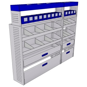 Sistem mobilier modular pe partea dreapta Provan 57-1-143-00 pentru VOLKSWAGEN Crafter 2017, ampatament L5 (4490 mm), inaltime H4 (2789 mm)