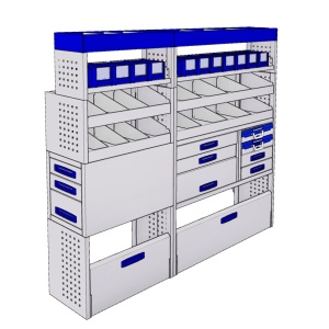 Sistem mobilier modular pe partea dreapta Provan 57-1-153-00 pentru OPEL Movano 2021, ampatament L4 (4035 mm), inaltime H2 (2522 mm)