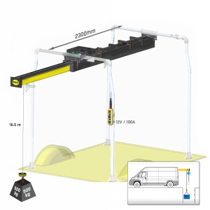 12V EasyLoad 502 (500kg / L:2300mm) cu punct de ancorare certificat pentru dispozitivul de oprire a caderii