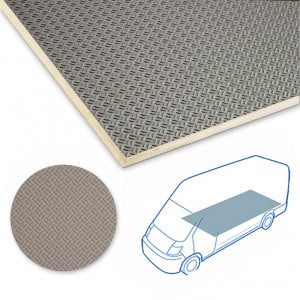 Podea Kore KoskiDuo gri de 12 mm pentru Volkswagen T6.1 15 3400 double floor (installation height 270 mm) L2 model 2019 - prezent, cu tractiune fata, usi culisante pe ambele parti, greutate 37.6 kg