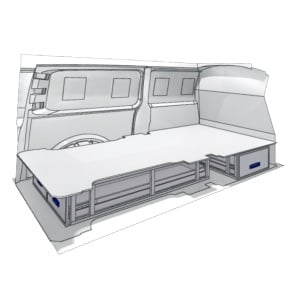 Set de sertare XLD Provan 57-1-131-00 sub podea pentru autoutilitare de dimensiuni medii