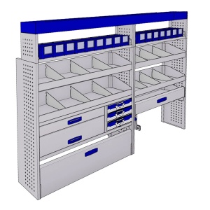 Sistem mobilier modular pe partea stanga Provan 57-1-140-00 pentru CITROEN Relay 2006, ampatament L2 (3450 mm), inaltime H2 (2522 mm)