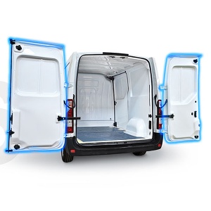 Usi spate din ABS pentru CITROEN (STELLANTIS) JUMPY/DISPATCH 2016- , Ampatament: 2925(L1), dimensiuni compartiment incarcare: 2162x1390, Cu usa glisanta pe partea stanga (volan pe partea dreapta)