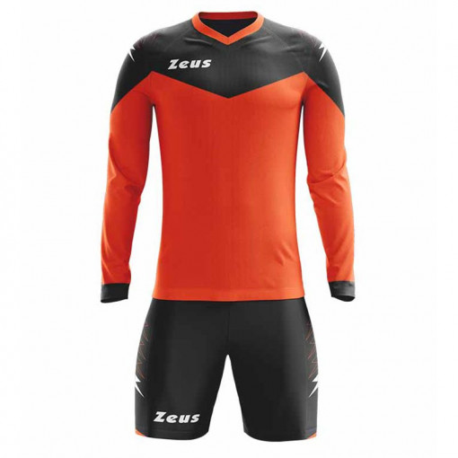 Детски футбалски комплет дрес ZEUS Kit Ulysse ML Arancio fluo/Nero