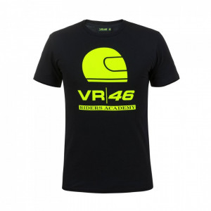 Черна тениска със зелен принт VR/46