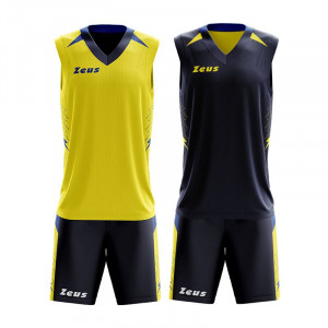 Двостраниот кошарски дрес Екип ZEUS Reversible Kit Jam Blu/Giallo