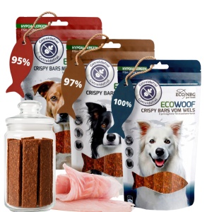 Crispy Bars vom Wels - MIX | Pur, Kürbiskerne & Bierhefe | 3x125g | Belohnung für den Hund