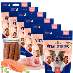 PETEFCO | VITAL STRIPS | 80% FISCH | 6x100g | Belohnung für den Hund