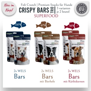 Crispy Bars din somn – TRIO | Simplu, Dovleac & Drojdie de bere | 6x125g | recompensa pentru caini - Img 2