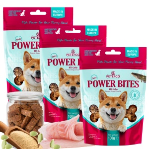 PETEFCO | POWER BITES | 80% FISCH | 3x100g | Belohnung für den Hund
