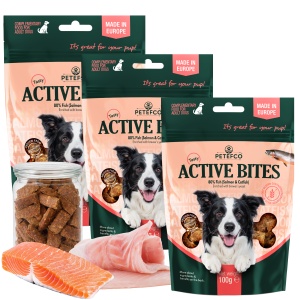 PETEFCO | ACTIVE BITES | 80% Fish | 3x100g | recompensa pentru caini