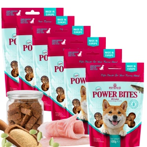 PETEFCO | POWER BITES | 80% Fish | 6x100g | recompensa pentru caini