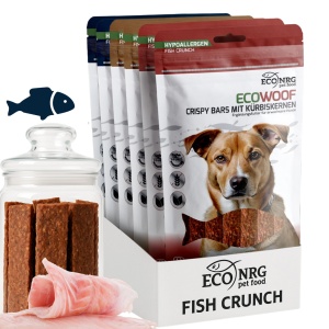 Crispy Bars vom Wels - TRIO | Pur, Kürbiskerne &  Bierhefe | 6x125g | Belohnung für den Hund