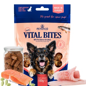 PETEFCO | VITAL BITES | 80% Fish | 100g | recompensa pentru caini