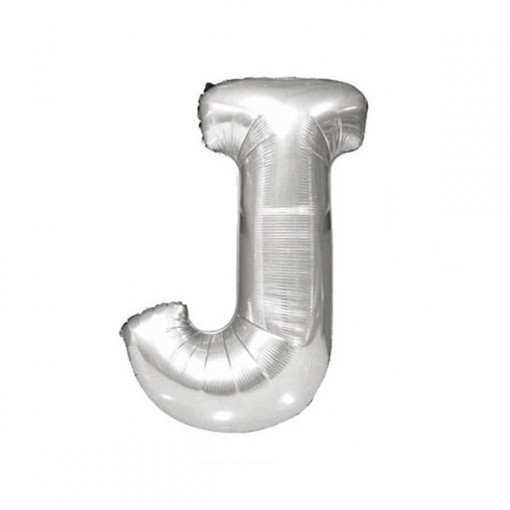 Baloane folie 32" (67cm) argintiu litera J