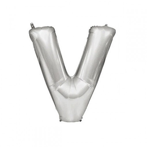 Baloane folie 32" (67cm) argintiu litera V