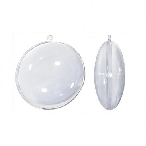 Glob transparent din plastic 9 x 4 cm - aplatizat