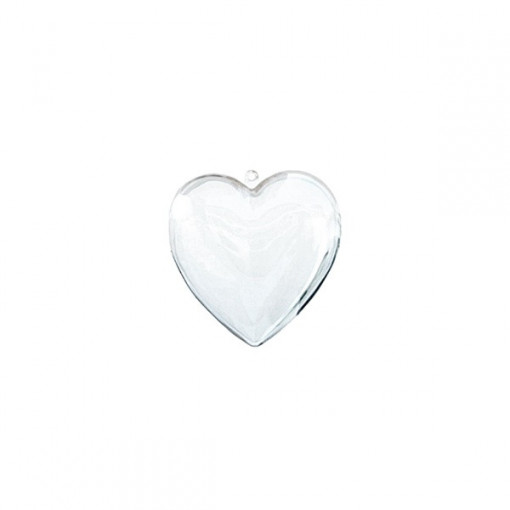 Inima transparenta din plastic, 6 cm