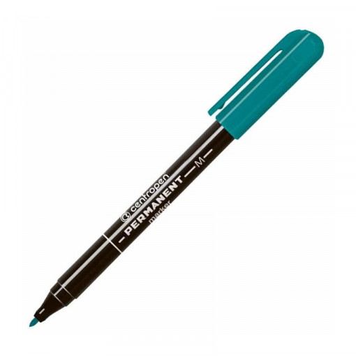 Marker permanent Centropen - verde, varf 1 mm