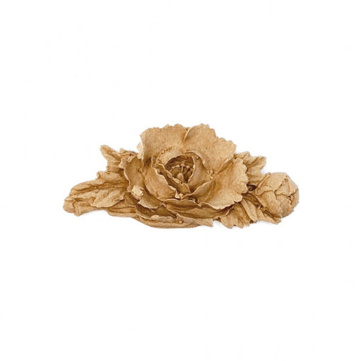Ornament din lemn termoplastic - ghirlanda trandafir, 6.5 x 3 cm