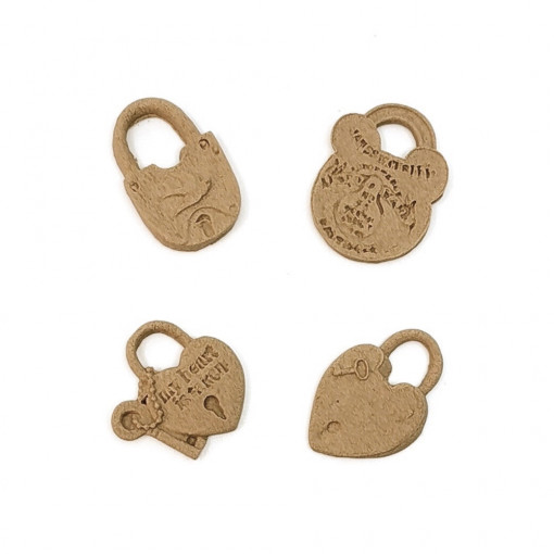 Set 4 ornamente din lemn termoplastic - lacate