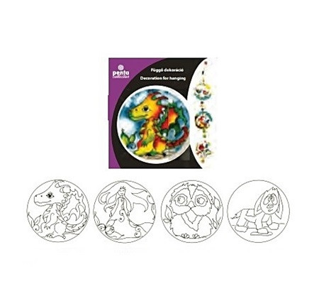 Set decoratiuni din plastic pentru atarnat (suncatcher) - dragoni (set 4 buc)