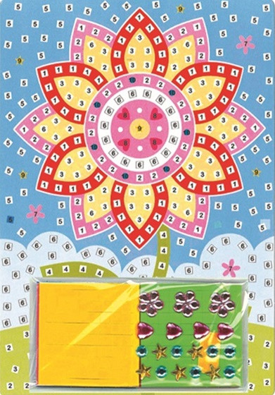 Set imagine mozaic cu patrate autoadezive - floare, 23 x 16 cm