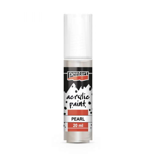 Vopsea acrilica sidefata pe baza de apa Pentart 20ml - Alb sidefat