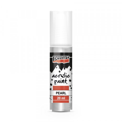 Vopsea acrilica sidefata pe baza de apa Pentart 20ml - Argintiu sidefat