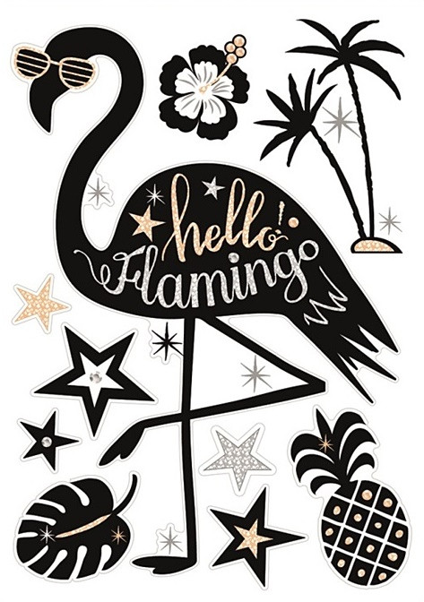 Autocolant perete tri-dimensional flamingo 36 x 21 cm