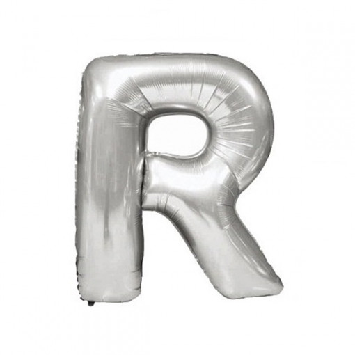 Baloane folie 32" (67cm) argintiu litera R