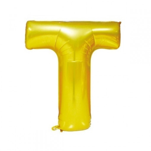Baloane folie 32" (67cm) auriu litera T