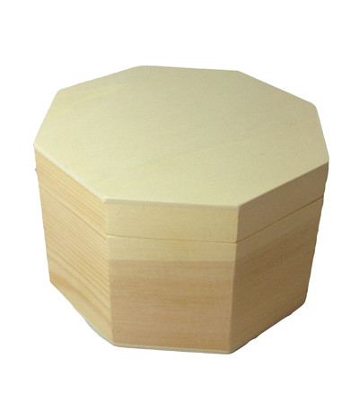 Cutie octogonala din lemn 13 x 13 x 8 cm